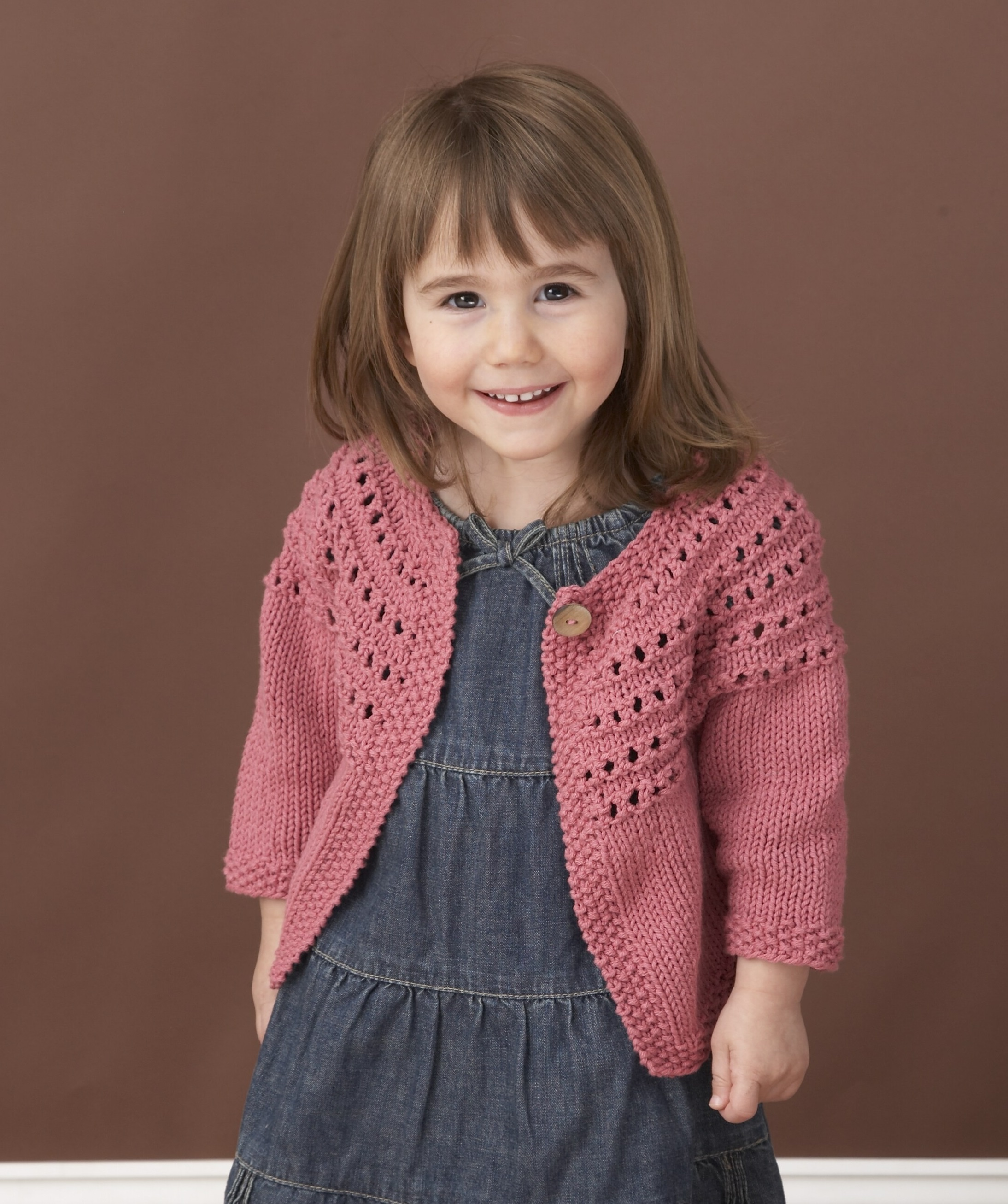 Free Knitting Patterns for Toddlers Eyelet Yoke Cardigan ⋆ Knitting Bee