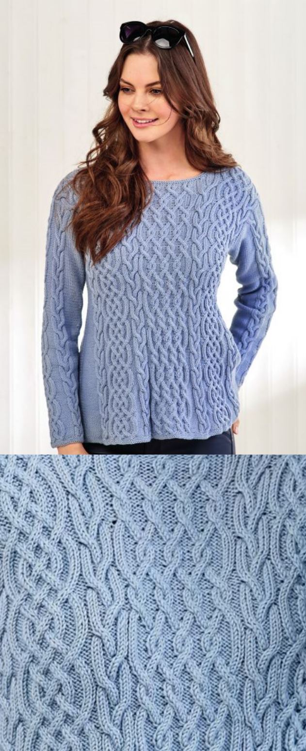 Free Knitting Pattern for a Debbie Bliss Cable Jumper