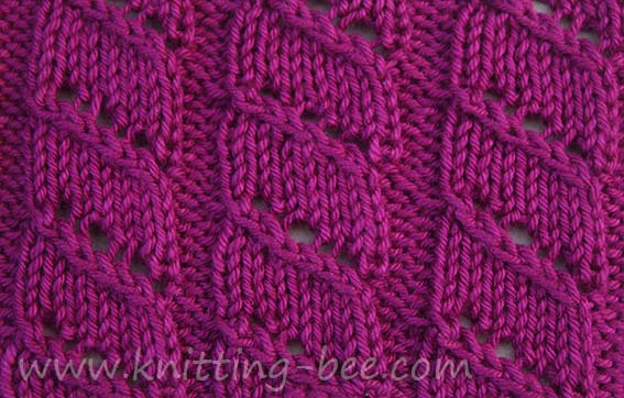 Diagonal Lace Stripe Knitting Stitch - Knitting Bee