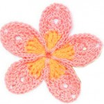 Two Toned 5 Petal Crochet Flower