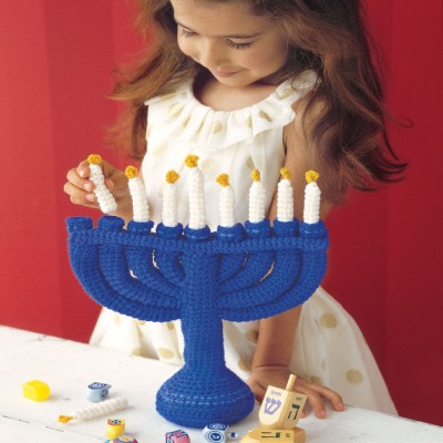 Menorah crochet toy