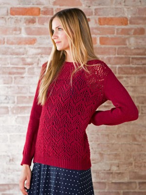 Winifred - Chevron Lace Sweater Knitting Pattern - Knitting Bee