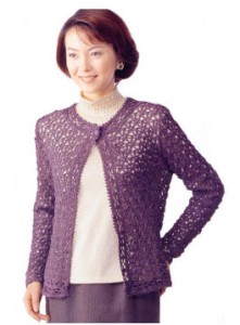 One Button Lacy Cardigan - Knitting Bee