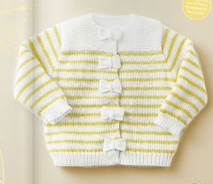 stripped-baby-cardigan-knitting-pattern-with-bows