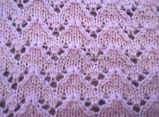 Lace Chevron Knitting Stitch by Knitting Bee - Knitting Bee