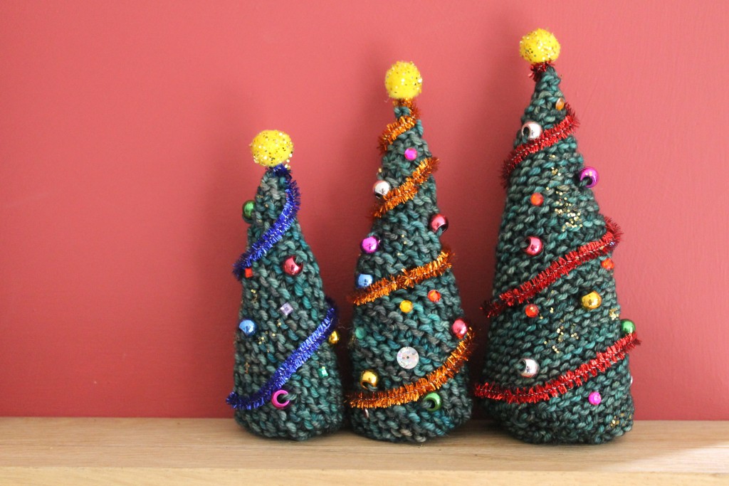 Knitted Christmas Trees Free Knit Pattern Knitting Bee