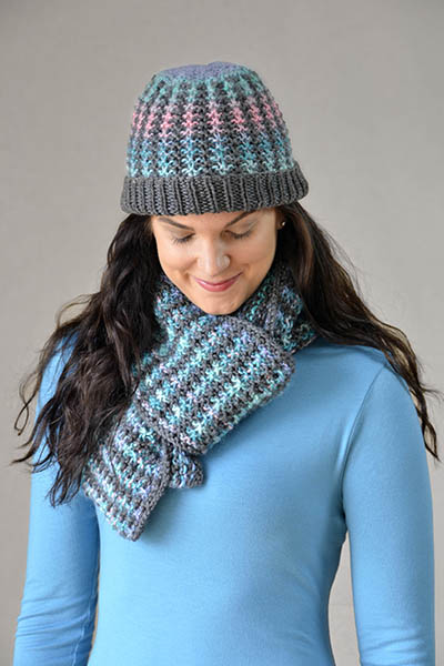 Winter Shades Hat and Scarf Free Knitting Pattern - Knitting Bee