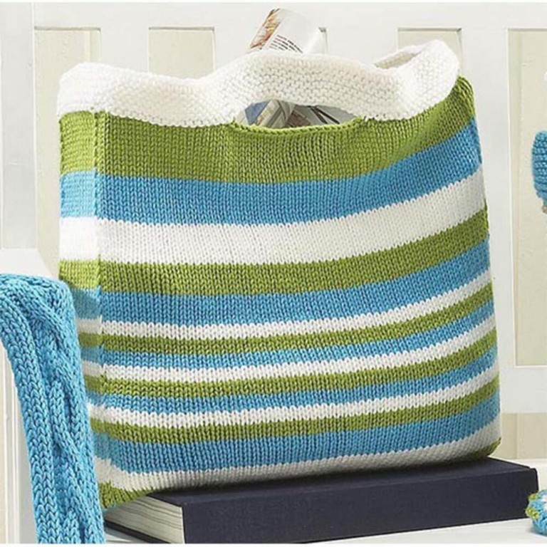 25+ Free Knit Tote Bag Patterns You'll Love Knitting Knitting Bee