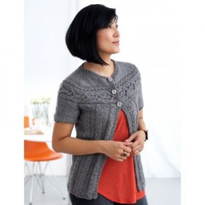 Patons Cardigan with Cabled Yoke Free Intermediate Women's Knit Pattern ...