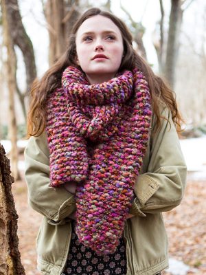 Wood Lily Bulky Garter Stitch Free Scarf Knitting Pattern - Knitting Bee