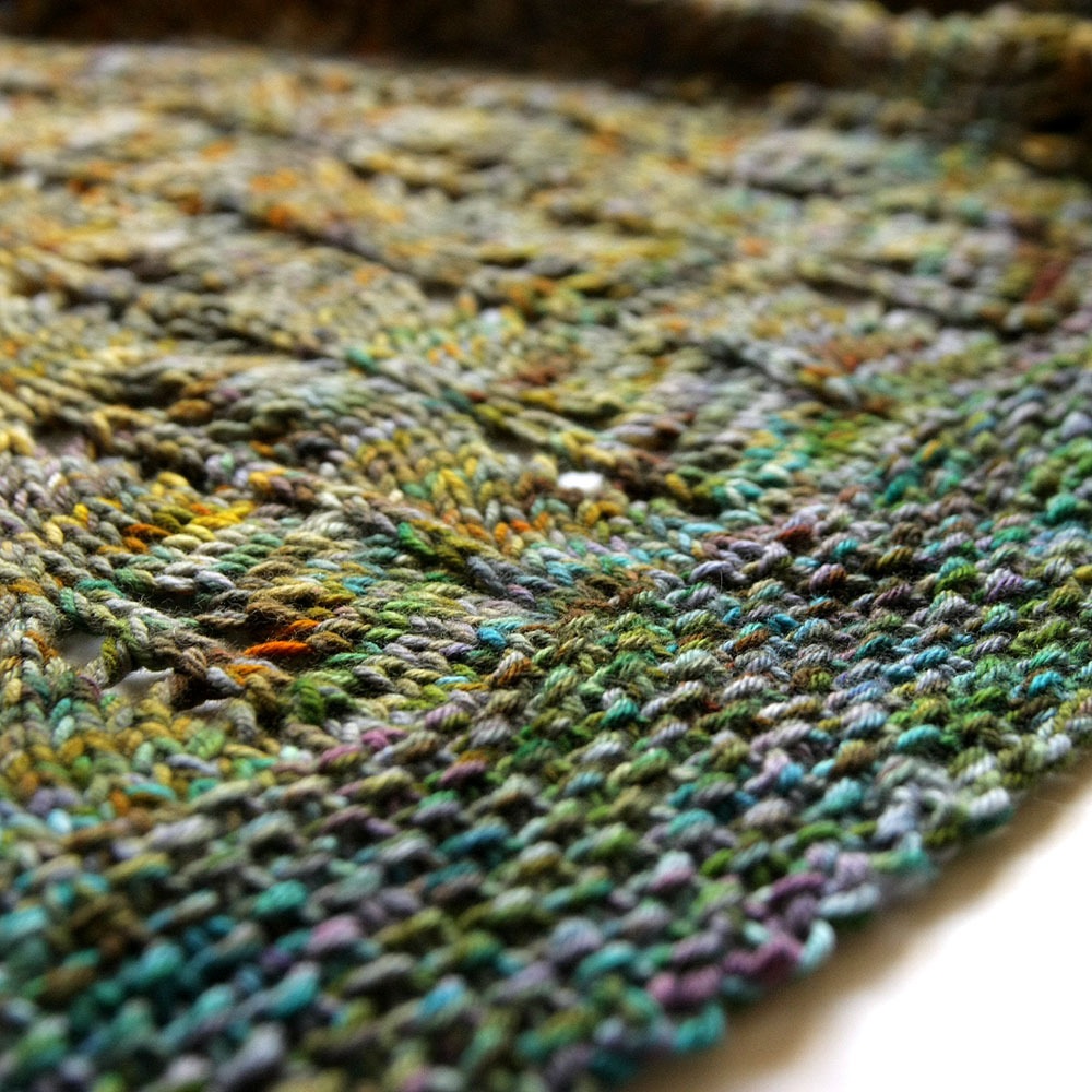 Knitted Sea Like Themed Blanket Variegated Yarn Throw Knitting PDF