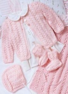 Knitting for Babies Pink Layette Free Knitting Pattern - Knitting Bee