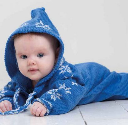 Baby Ull Hooded Jumpsuit & Hat Free Knitting Pattern - Knitting Bee