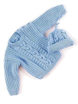 Bob Cabled Sweater and Hat Free Knitting Pattern for Babies - Knitting Bee