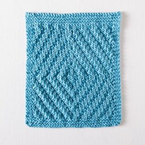 Rippling Diamonds Dishcloth Free Knitting Pattern - Knitting Bee