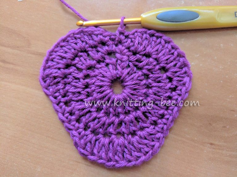 Heart in a Granny Square Crochet Free Step by Step Tutorial - Knitting Bee