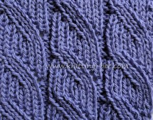 Ribbed Diagonal Lace Free Knitting Stitch - Knitting Bee