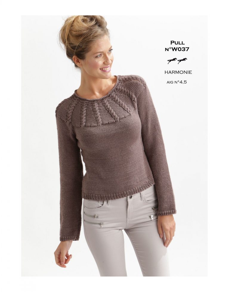 Fitted Cabled Yoke Sweater Free Knitting Pattern - Knitting Bee