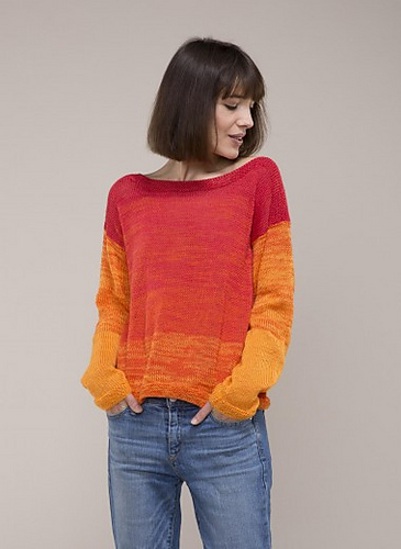 Orange Ombre Sweater Free Knitting Pattern