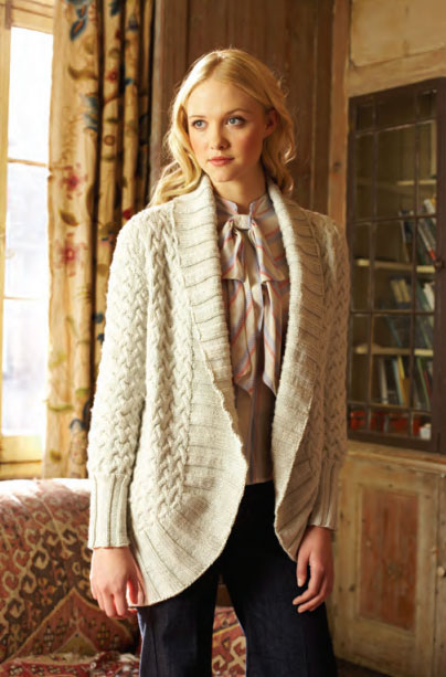 Cabled Jacket Free Knitting Pattern
