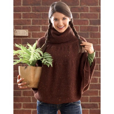 Patons Big Chocolate Cape Free Knitting Pattern