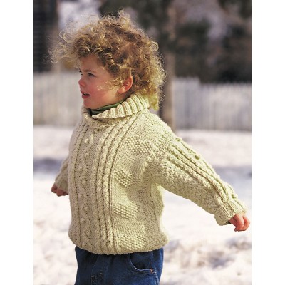 Patons Cables and Hearts Child's Pullover Free Knitting Pattern