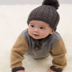 Handsome Sweater and Hat Free Baby Knitting Pattern - Knitting Bee