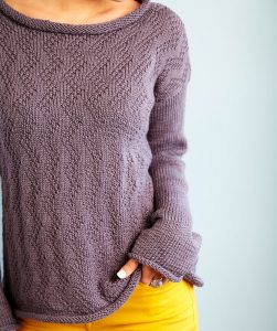 Feather Chic Sweater & Removable Cowl Free Knitting Pattern