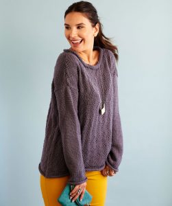 Feather Chic Sweater & Removable Cowl Free Knitting Pattern