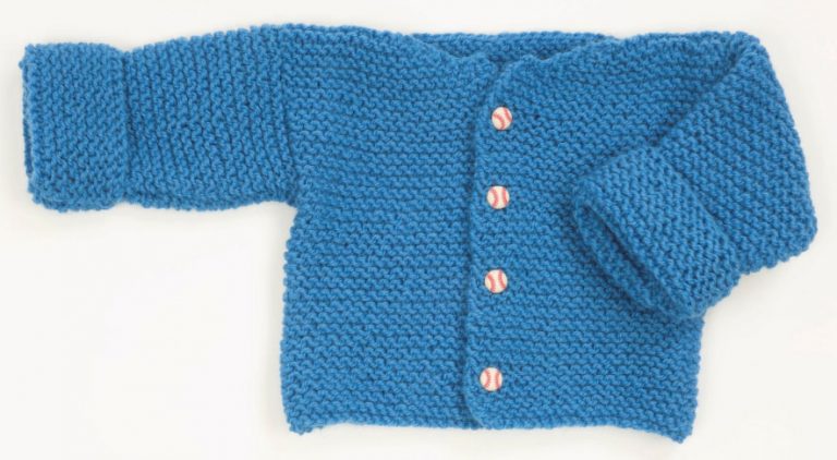 Garter Stitch Free Baby Cardigan Knitting Pattern - Knitting Bee