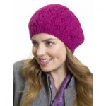 Raspberry Beret Hat Free Knitting Pattern