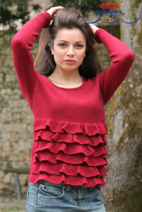 Ruffled Sweater Free Knitting Pattern