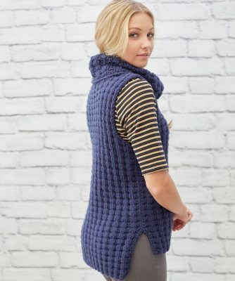 Waffle Stitch Vest Free Knitting Pattern - Knitting Bee