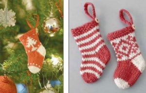 Knitted Mini Christmas Stockings Free Pattern Knitting Bee