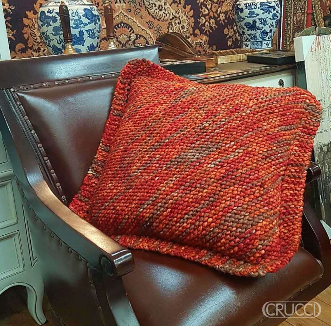 Chunky Diagonal Cushion Free Knitting Pattern Knitting Bee