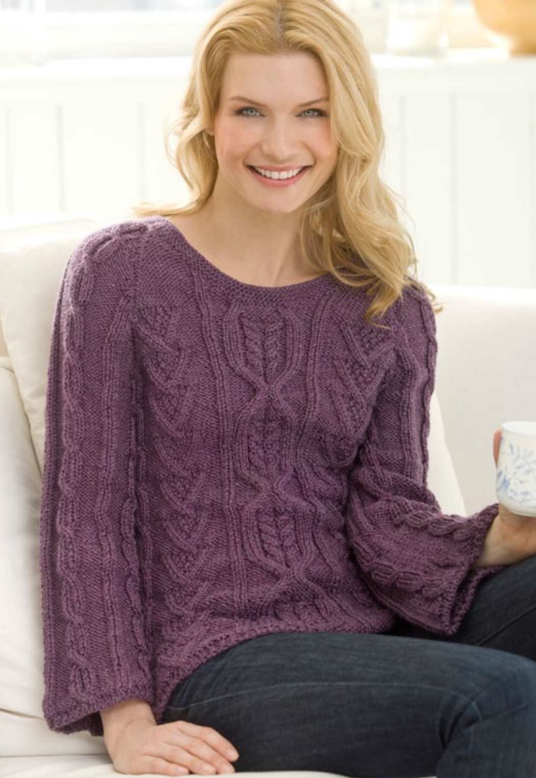 New Aran Sweater Free Knitting Pattern - Knitting Bee