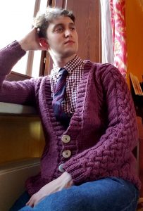 Oberon Cabled Cardigan Free Knitting Pattern for Men - Knitting Bee