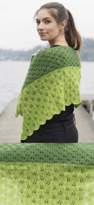 Leafy Transitions Fingering Weight Lace Shawl Free Knitting Pattern 