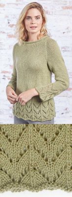 Fluted Lace Pullover Free Knitting Pattern - Knitting Bee