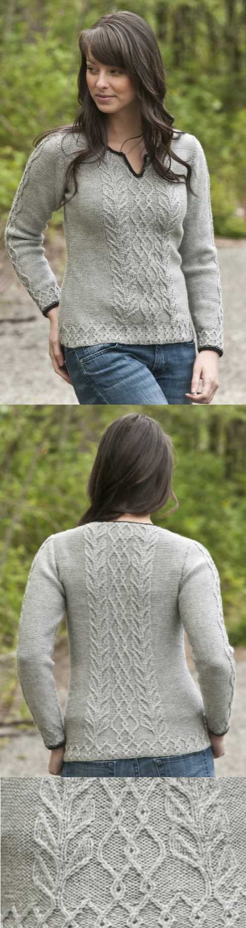 Graceful Cabled Sweater Free Knitting Pattern - Knitting Bee