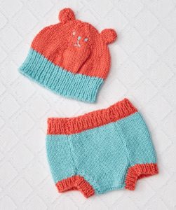 Knit Bear Hat and Diaper Cover Free Baby Knitting Pattern - Knitting Bee