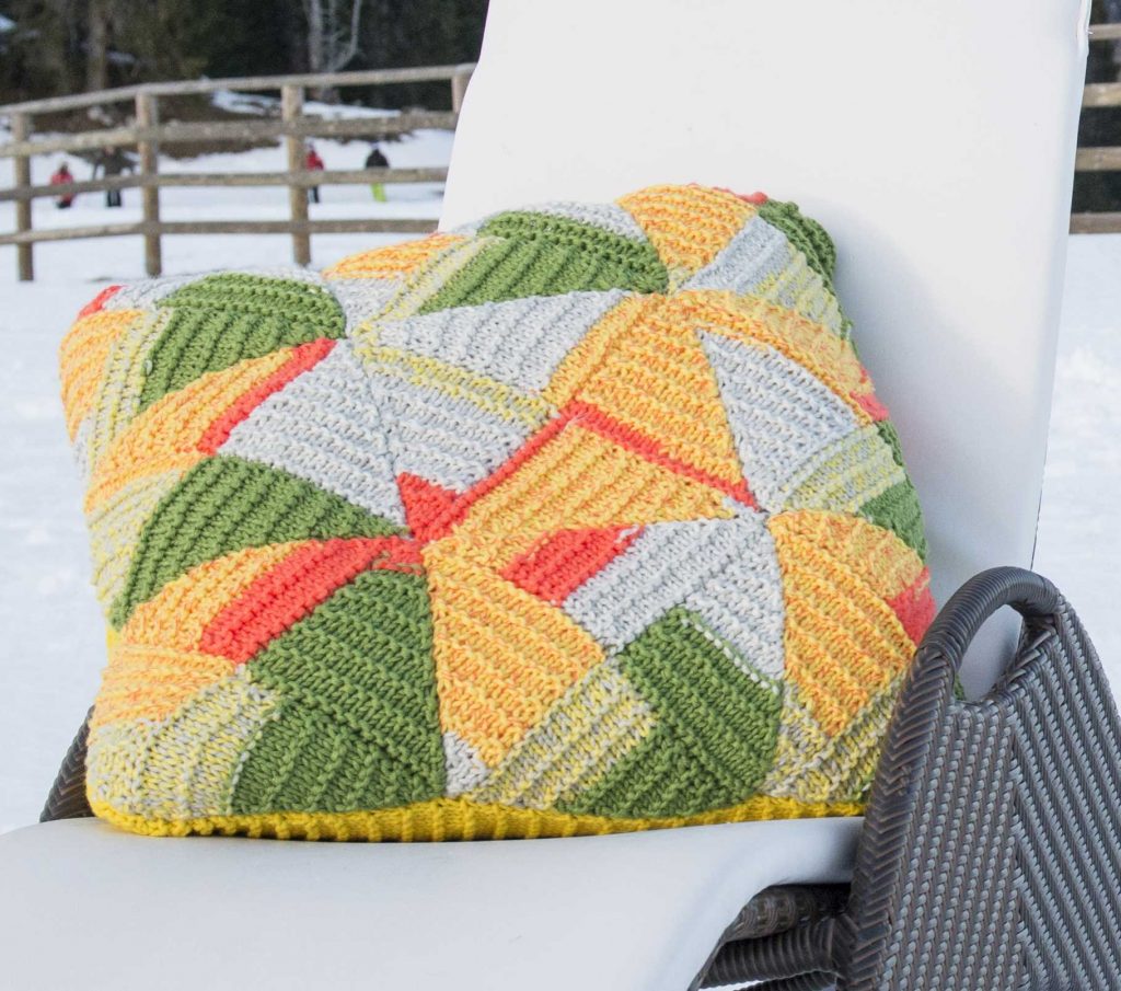 Mount Vinson Colored Pillow Free Knitting Pattern