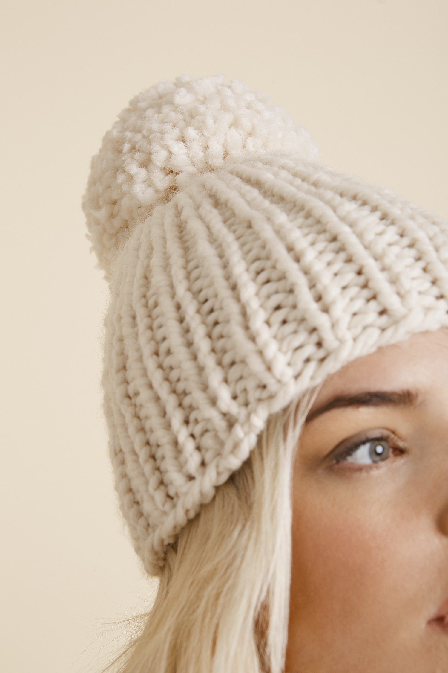 Snowball Hat Free Knitting Pattern - Knitting Bee