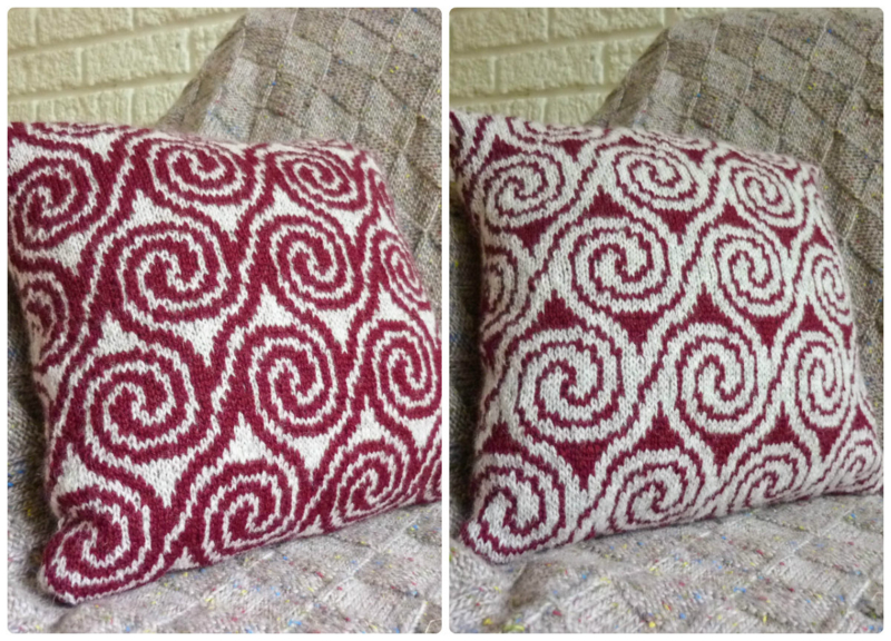Free Knitting Pattern for a Swirls Fair Isle Pillow