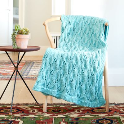 Free Knitting Pattern for a Leafy Lace Green Afghan - Knitting Bee