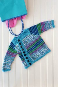 Free Knitting Pattern for a Left of Center Cardi - Knitting Bee