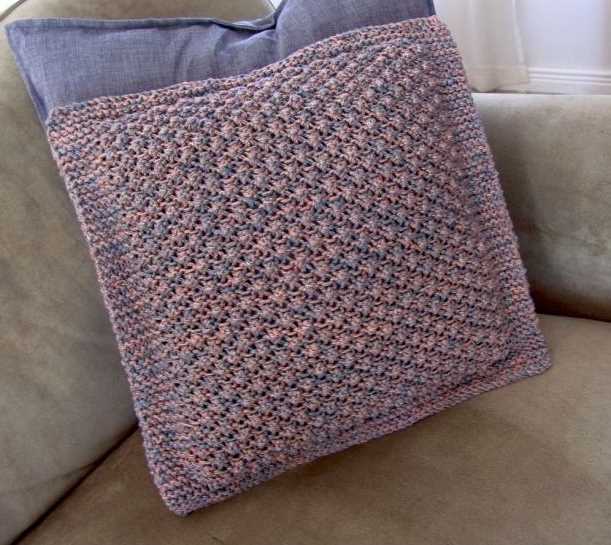 Free Knitting Pattern for a Trinity Cushion Cover.
