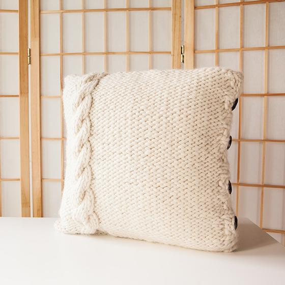 Free Knitting Pattern for a Cable Me Cozy Pillow Cover