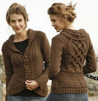 Free Knitting Pattern for Chocolate Passion a Cabled Cardigan ...