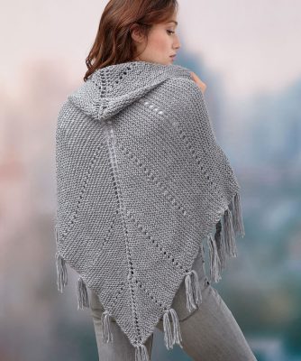 Free Knitting Pattern for a Hoodie Shawl - Knitting Bee